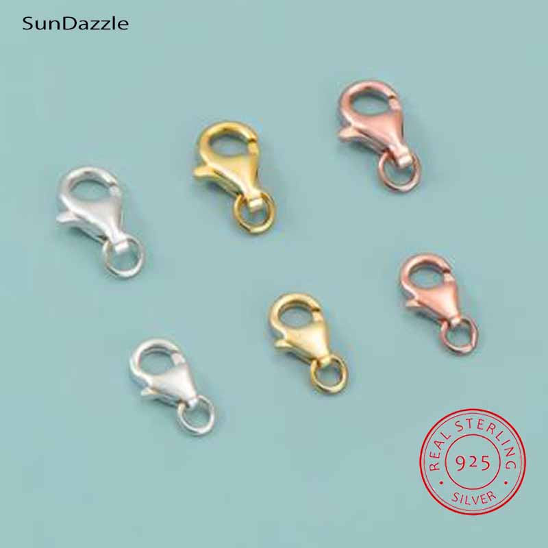Lobster Clasp Silver - 2個入り 本物の純銀925製 ロブスタークラスプ ゴールドバックル コネクター ジュエリー製作パーツ