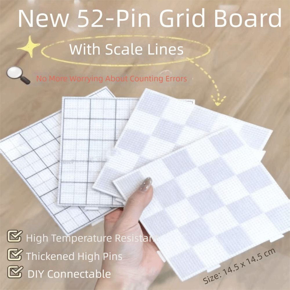 Jewelry Making Board - 2個入り 2.6mm ビーズヒューズビーズペグボード 黒線入りヒューズビーズボード 52個の釘付き 正方形メルティングビーズペグボード
