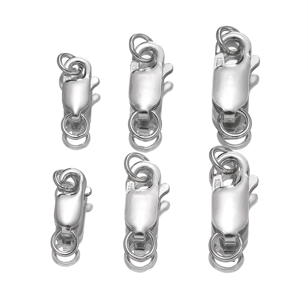 Lobster Clasp Silver - 2個入り シルバー製ロブスタークラスプ ジュエリーコネクター バックル DIY ブレスレット