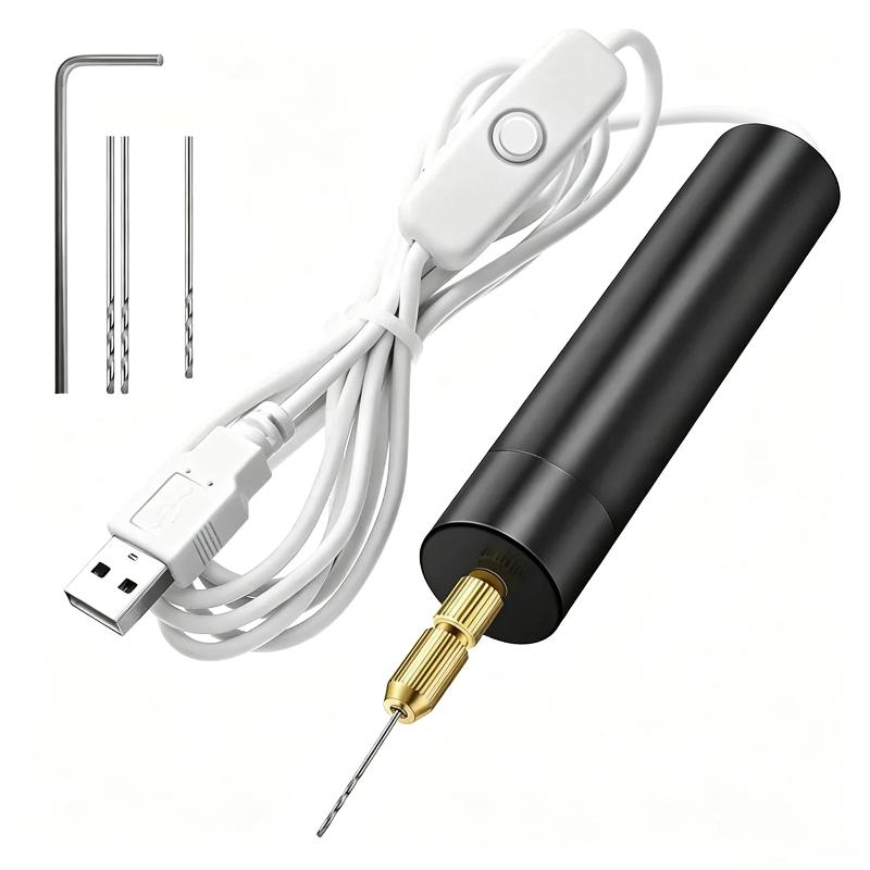 Jewelry Making Drill - 【USB電源式ミニポータブル電動ドリル、3種類のドリルビット付き、DIYクラフト、ジュエリー、レジン加工に安定した性能を発揮】