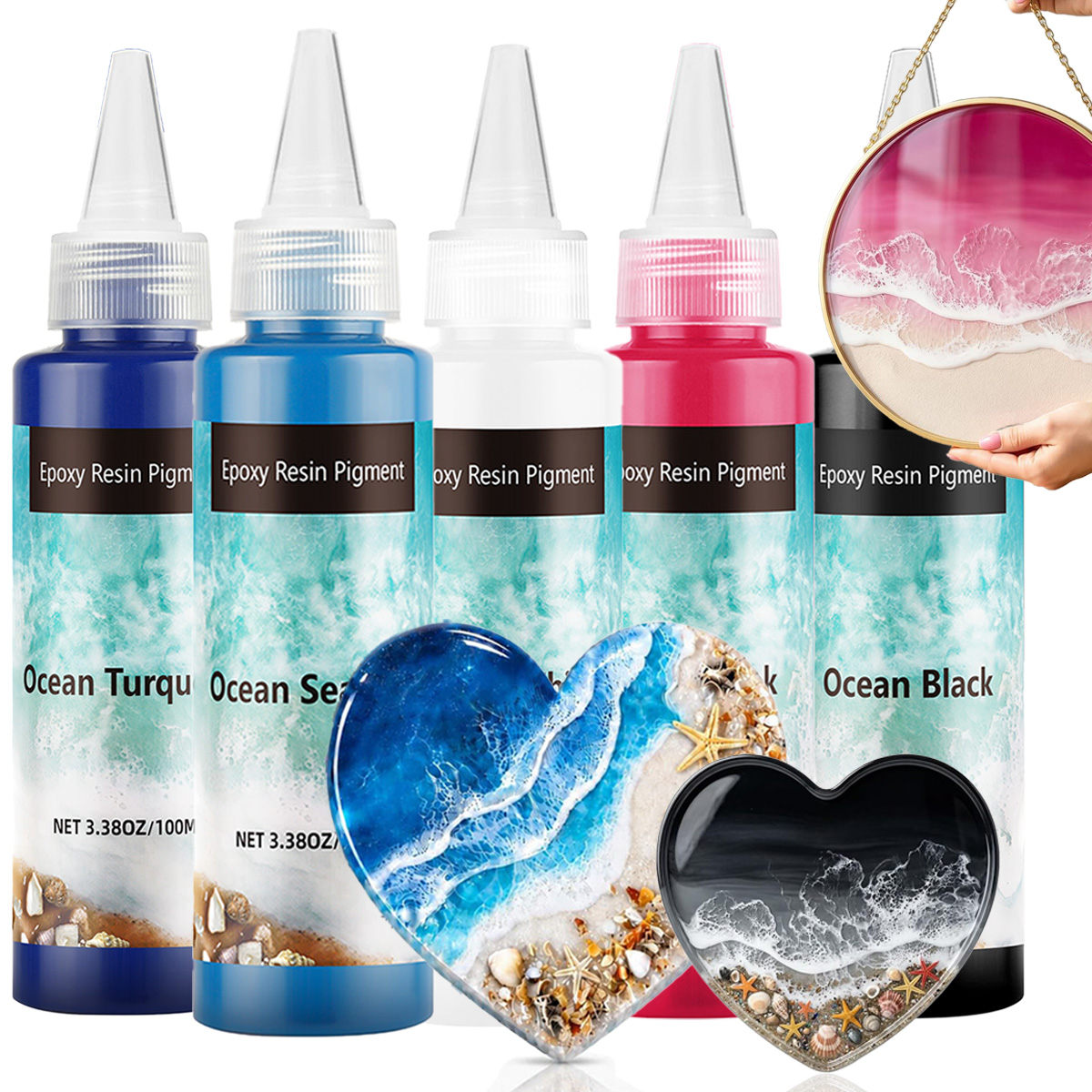 Jewelry Making Board - ディープブルーのエポキシ樹脂顔料ペースト 100ml（3.4oz）、高濃度の染料。リバーテーブル、コースター、ジュエリー、モールド、レジンアート、DIYクラフトに最適。