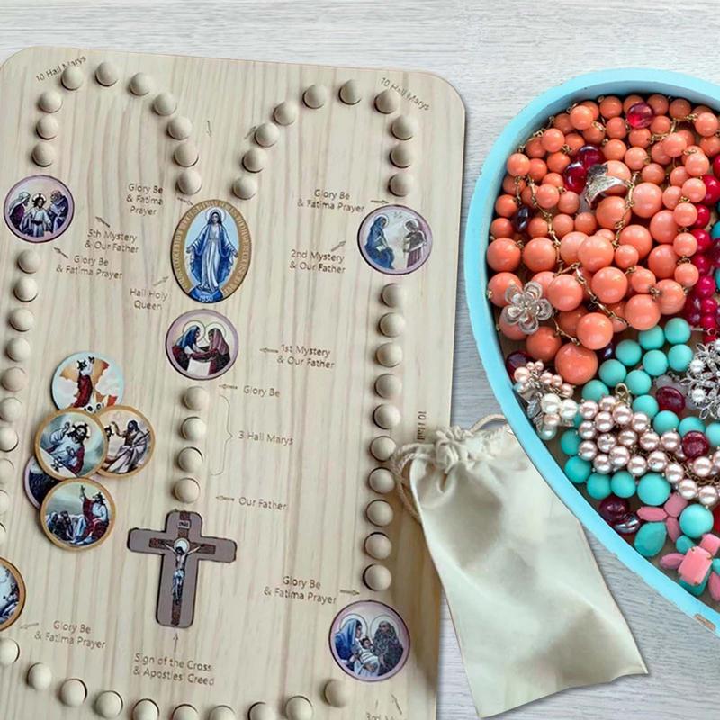大人と子供のための木製のrosaryビーズボード,54のカラ - Jewelry Making Board のレビューと価格