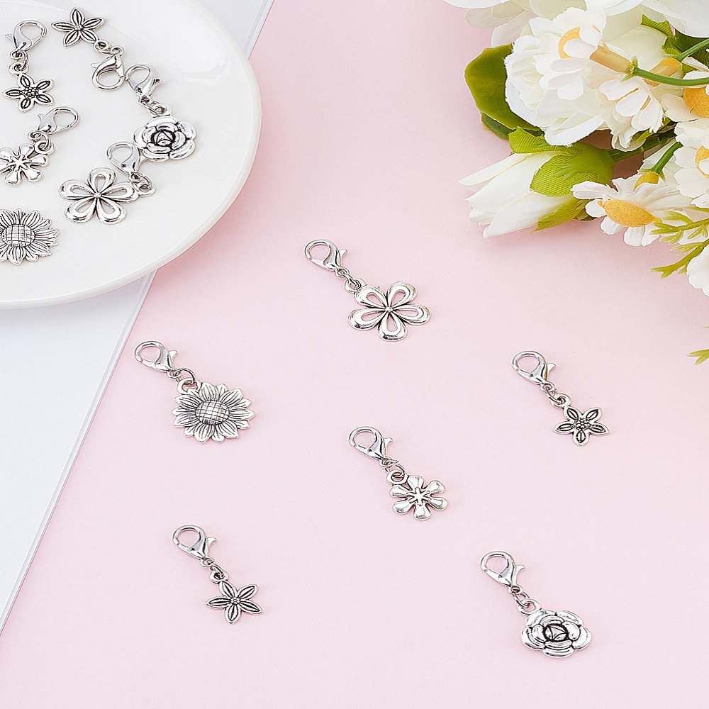12 個 6 スタイル合金ペンダント装飾品、合金ロブスター爪 - Lobster Clasp Silver のレビューと価格