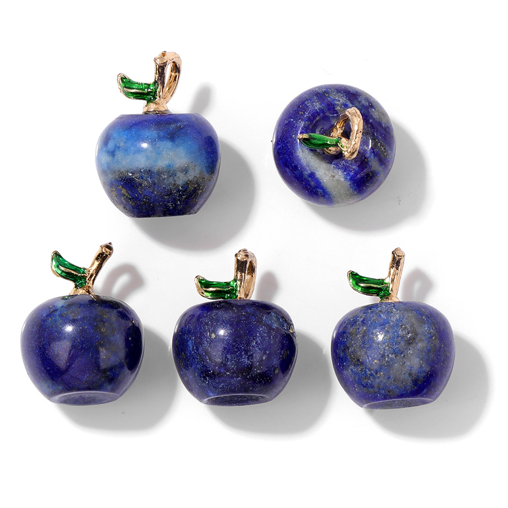 ラピスラズリストーンペンダント、ブルームーン、アップル、オー - Jewelry Making Gemstones のレビューと価格