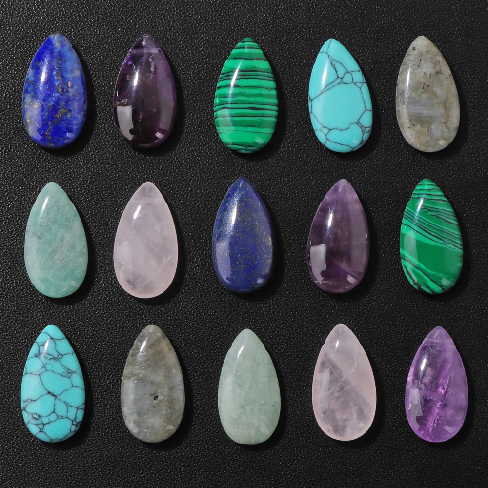 2 個ナチュラルティアドロップストーンペンダント 12 ×  - Jewelry Making Gemstones のレビューと価格