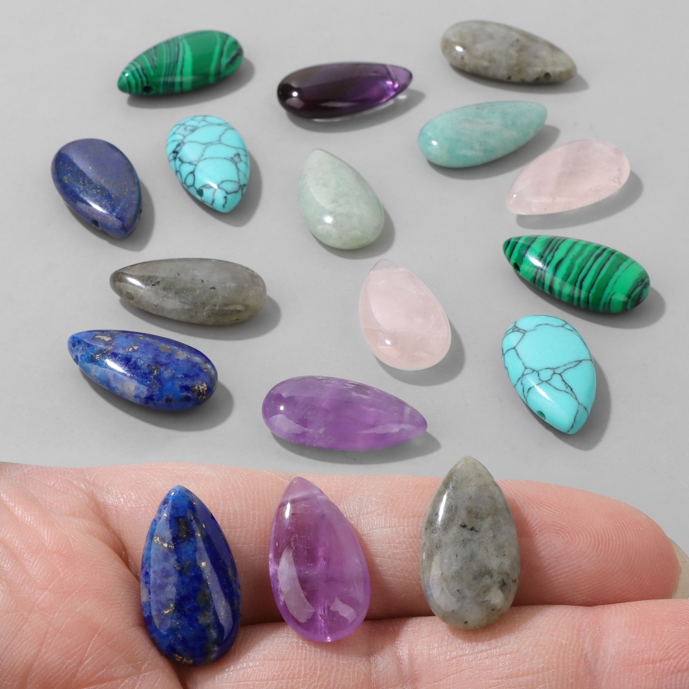 2 個ナチュラルティアドロップストーンペンダント 12 ×  - Jewelry Making Gemstones のレビューと価格