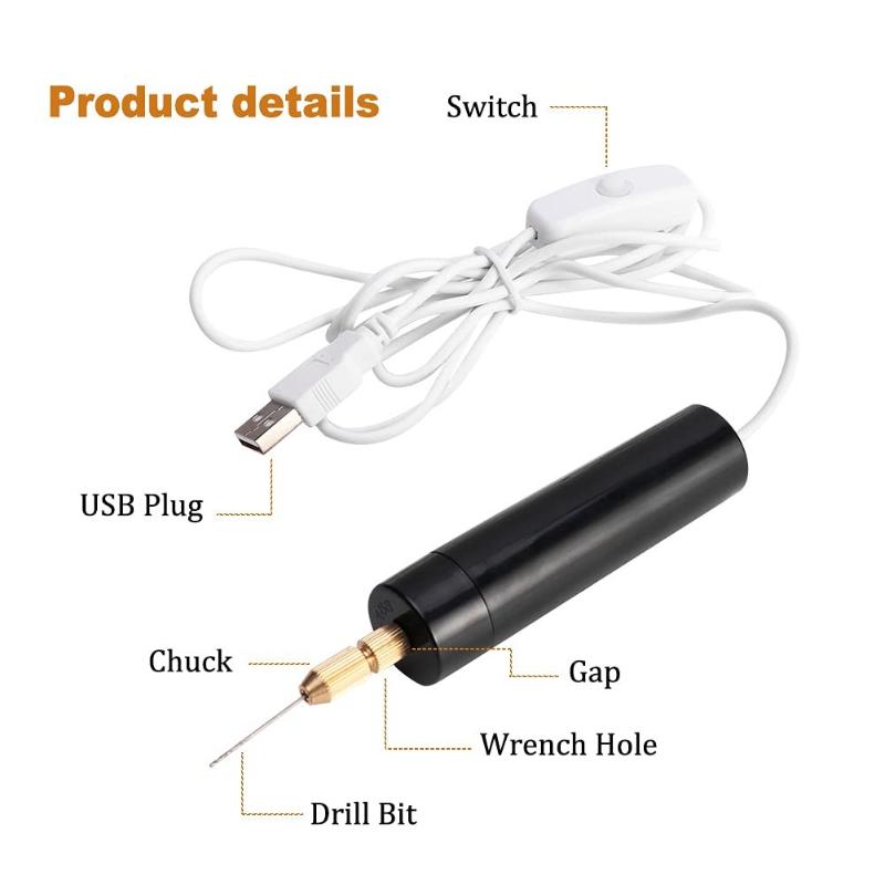 【USB電源式ミニポータブル電動ドリル、3種類のドリルビット - Jewelry Making Drill のレビューと価格