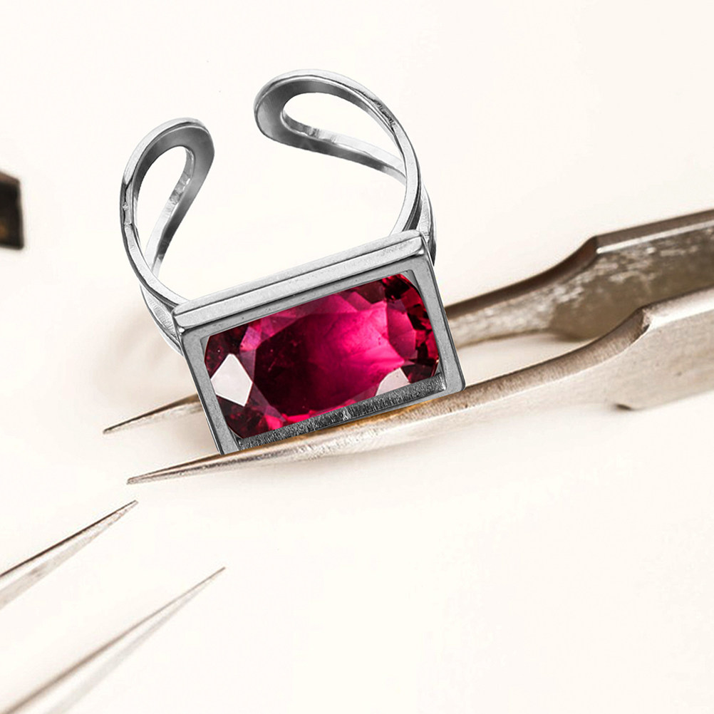 4個入り、金属製リングの土台、ステンレス製、正方形のベゼルト - Jewelry Making Gemstones のレビューと価格