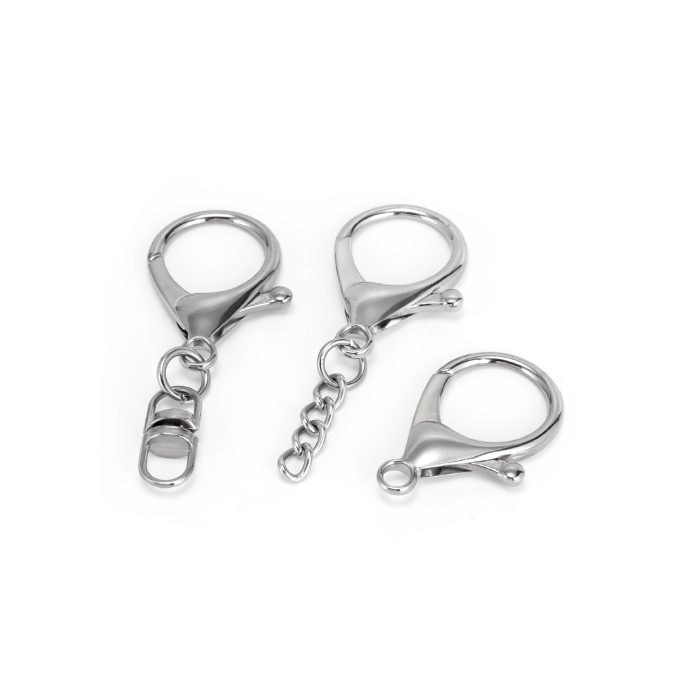 10 個シルバーカラー大型ロブスタークラスプ合金キーホルダー - Lobster Clasp Silver のレビューと価格